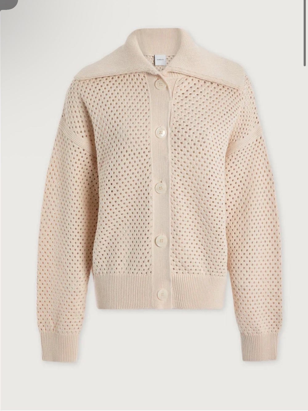 NWT Varley Myrtle button front sweater size medium cream
